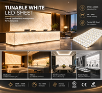 Aikeou Panneau LED Flexible Ultra Mince, Dimmable, Découpable, Effet Marbre, Rétroéclairage RGB