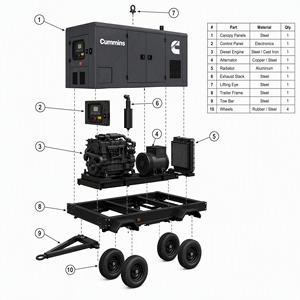 เครื่องกำเนิดไฟฟ้าดีเซลแบบเงียบพิเศษ Cummins Perkins Weichai 100Kva 200Kva 150kva 160kva 200kva 250kva 300kva สภาพดีสำหรับขาย - Product Image 1