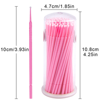 Bâtonnets applicateurs micro jetables pour cils, brosses à coton, 10 cm, 100 pièces