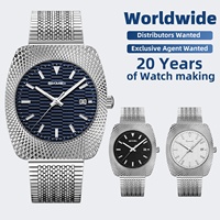 SKMEI 9417 Montre Homme Boîtier en Alliage Bracelet en Acier Inoxydable Cadran en Verre Cristal 38mm Résistance à l'Eau 3 ATM Mouvement Quartz Date Automatique Style Rétro