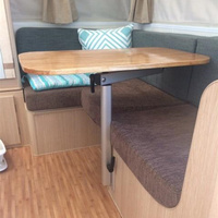 Pied de table arrière réglable en alliage avec système de fixation pivotant pour table de camping-car/table de pique-nique et caravane