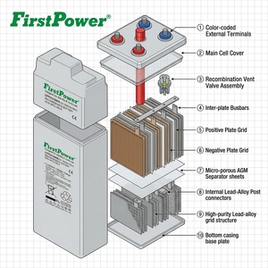 Batería de Gel 2V 1500Ah FirstPower CFPG21500S - La Mejor Calidad y Energía Económica <span class=keywords><strong>para</strong></span> Carritos de Golf, Vehículos Eléctricos y Sistemas UPS - Product Image 2