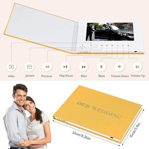 Vente en gros de carte de voeux vidéo d'invitation numérique à écran LCD IPS de 4.3/5/7 pouces brochure de livre vidéo de mariage imprimée personnalisée pour - Product Image 4