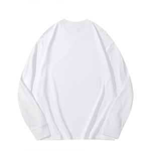 T-shirt a manica lunga unisex premium 260G in cotone pettinato pesante, girocollo, casual, streetwear, strato base, per primavera e autunno - Product Image 2