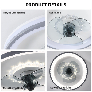 Morden ABS Blades fan hâm mộ Đèn thiết kế trang trí điều khiển từ xa 96 Wát ba màu Dimmable điện quạt trần với ánh sáng - Product Image 5
