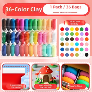 ดินน้ำมันปลอดภัยสำหรับเด็ก 36 สี ของเล่นดินปั้นทำมือสวยงาม น้ำหนักเบาพิเศษ ผลิตจาก PVC PVA ปลอดสารพิษ สำหรับเด็กอายุ 2 ถึง 4 ปี และ 7 ปี เสริมสร้างพัฒนาการ - Product Image 1