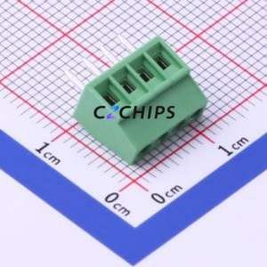 DG308-2.54-04P-14-00A(H) Screw Terminal Block Through hole Component (THT),P=2.54mm Connector 1x4P 2.54mm Green Through Hole - Product Image 1