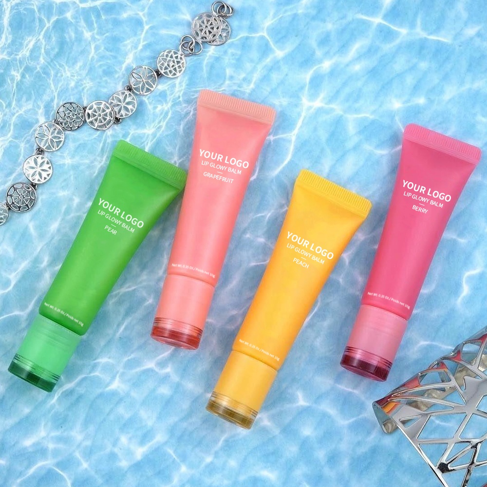 비건 Spf 플러퍼 립 글로스 립 케어 모이스처 라이저 밤 (신규) 개인 상표 과일 Lipbalm Oem 도매 핑크 Glowy Tinted 립 밤