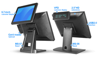 Terminal TPV Táctil Clásica de 15 Pulgadas Todo en Uno para Restaurantes y Comercios, Caja Registradora con Windows 10, Soporte de Aluminio