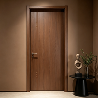 Porte intérieure en bois WPC minimaliste moderne, porte à panneau plat imperméable de haute qualité pour chambre à coucher, hôtel, villa