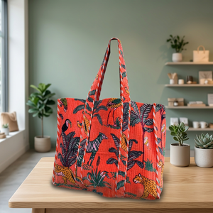 Sacs fourre-tout ouverts en velours Jungle Safari, style bohème, avec motif léopard et broderie décorative, 18x18 pouces - Product Image 2