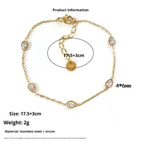 Nouveau Collier de Luxe en Acier Inoxydable Plaqué Or avec Breloques Goutte d'Eau et Cristaux, Design Coréen 2026, Étanche, pour Femme