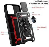 Étui de téléphone portable antichoc en PC avec support magnétique et anneau rotatif pour iPhone 17 16 15 14 13 12 Plus Pro Max, design professionnel 7