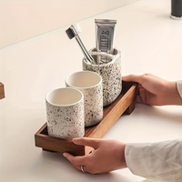 Plateau de rangement multifonctionnel pour articles de toilette, plateau de salon en bois polyvalent et peu encombrant