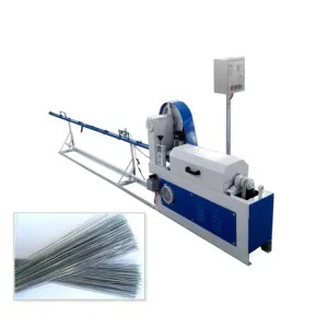 Steel wire straightening and cutting machine with wire straightener