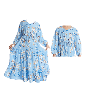 Kualitas tinggi 4 warna dicetak anak-anak Abayas anak perempuan Muslim gaun bunga anak-anak Arab Turki panjang Maxi jubah perempuan - Product Image 6