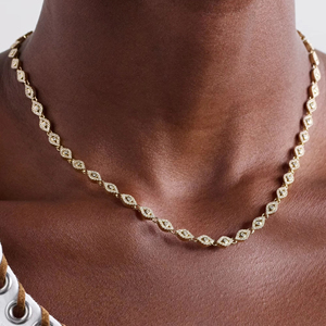 2025 nuova collana girocollo a catena Micro pavimentata CZ graziosa e piccola con ciondolo malocchio per donna gioielli fortunati turchi - Product Image 4