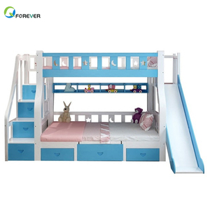 Wholesale Solid Wood Furniture Wood Double <strong>Bunk</strong> <strong>Bed</strong> Sexy Double <strong>Bed</strong> With <strong>Slide</strong> - Product Image 1