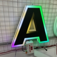 Lettres LED 3D personnalisées à effet de mouvement RGB, éclairage de logo, prix d'usine, lettres en acrylique pour la publicité dans les centres commerciaux