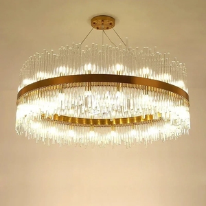 Lustre de plafond design en chrome doré G9 à LED, nouvelle <span class=keywords><strong>tendance</strong></span> <span class=keywords><strong>2023</strong></span>, lampes suspendues, lustre pour salon - Product Image 2