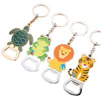 Décapsuleur porte-clés personnalisé en métal en forme d'animal, sérigraphié, émaillé, moulé sous pression, cadeau promotionnel souvenir, logo OEM, vente en gros
