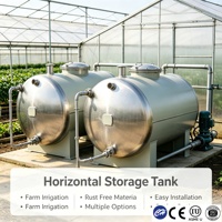 Réservoir d'eau horizontal en acier inoxydable 304, 1000-60000L, eau potable, eau industrielle, certifié ASME CE