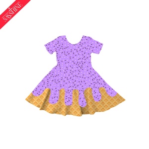 Sıcak satış butik kızın atletik dondurma damla elbise toptan yaz butik elbiseler - Product Image 4