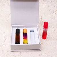 Coffret cadeau avec logo personnalisé Ensemble découverte de parfum Emballage de 5ml 10ml Mini flacons de bouteilles vides en verre Boîtes essentielles pour échantillons de cartes