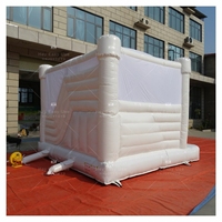 Château gonflable blanc pur avec toboggan, combo gonflable pour fête d'enfants, décoration de mariage
