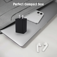 Chargeur GaN 65W avec double ports USB-A + Type-C, prise américaine