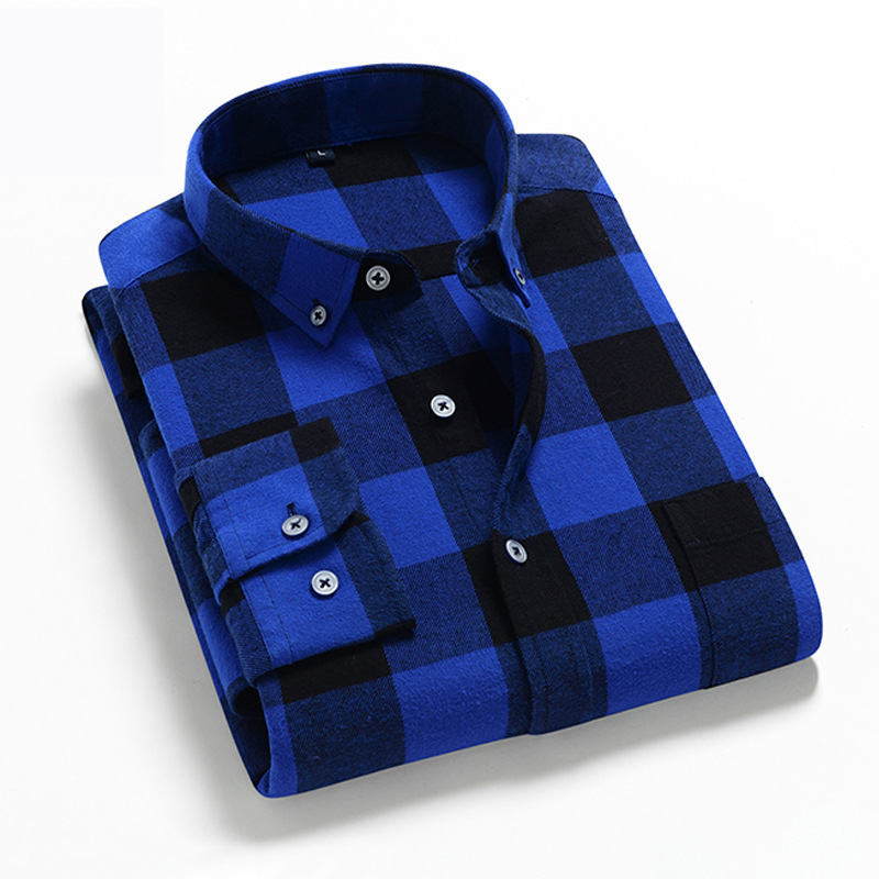 Chemise Homme BRICE Carreaux Rouge/bleu Taille XL (43/44) - Coton, Manches Longues, Occasion Bon état