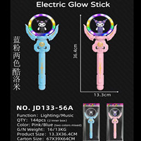 Vente en gros de baguette magique musicale rotative à LED lumineuse, jouet mignon de dessin animé, moulin à vent clignotant, bâton lumineux pour fête, festival, cadeau pour enfant