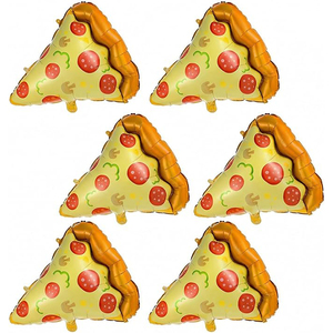 Pizza Slice Foil <b>Balloons</b>, Shiny Metallic <b>Balloons</b> for Pizza Night & Food Festival Party <b>Decor</b> - Product Image 1