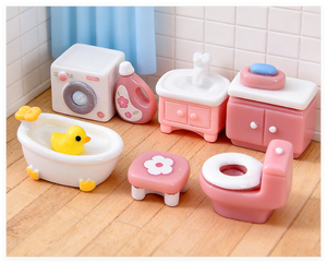 Kit <span class=keywords><strong>de</strong></span> juguetes Mini artesanías <span class=keywords><strong>de</strong></span> resina decoración <span class=keywords><strong>de</strong></span> <span class=keywords><strong>cuento</strong></span> <span class=keywords><strong>de</strong></span> hadas seta casa <span class=keywords><strong>de</strong></span> muñecas miniaturas muebles bañera closestool Mesa silla cama lámpara - Product Image 2