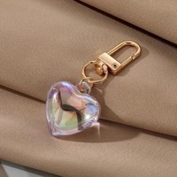 Nouveau produit : Porte-clés cœur pêche coloré en alliage de zinc, pendentif d'amour coloré pour sac