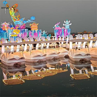 Équipement de sports nautiques Durable de haute qualité bateau de loisirs en plastique PE 5 personnes Drainage automatique bateau à pédales électrique bateau de parc