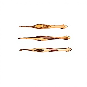 Wood&Resin <b>Crochet</b> <b>Hooks</b> Round Shape Smooth Finish Handcrafted 20cm 3mm Colorful for Needlework - Product Image 1