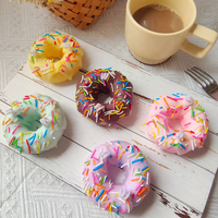 Bougies parfumées en cire de soja faites à la main en forme de donut, 95g, bougies dessert mignonnes pour cadeaux de mariage, cadeaux d'anniversaire, décoration intérieure