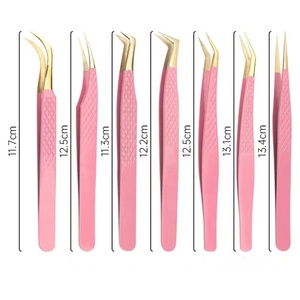 Pince à épiler pour cils Pinky leem Diamond Grip, pince à épiler plasma rose brillante, logo privé, pointe en fibre, pince à épiler pour extensions de cils - Product Image 5