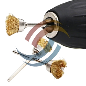 <span class=keywords><strong>Mini</strong></span> outil rotatif en cuivre à tige de 3mm, fil d'acier, <span class=keywords><strong>perceuse</strong></span> <span class=keywords><strong>Dremel</strong></span>, meule de polissage, brosse en forme de T Accessoires OEM MERACLY KC0893 - Product Image 3