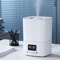 Humidificateur d'air domestique à grande capacité, à commande tactile, avec affichage numérique, fonction de minuterie, brume froide silencieuse, désinfection, sortie réglable