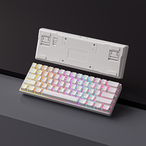 Chơi Game Bàn Phím 60 Phần trăm Gamer Teclado Nhỏ Gọn 61 Phím RGB <span class=keywords><strong>Backlit</strong></span> Máy Tính PC Có Dây Màu Đen Cơ Khí Cảm Thấy Màng Bàn Phím - Product Image 1