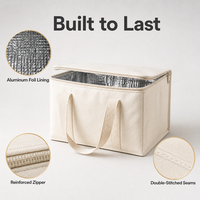 Sac isotherme de pique-nique non tissé, doublure en feuille d'aluminium, sac fourre-tout réutilisable, conservation au froid, logo personnalisé, vente en gros, 56-76L, résistant à l'eau