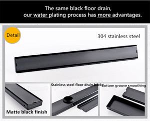 ท่อระบายน้ำแบบยาวสำหรับห้องน้ำ สแตนเลสสีดำ - Product Image 3