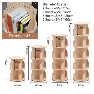 Étagère à livres moderne à 4 niveaux, petite, <span class=keywords><strong>d</strong></span>'<span class=keywords><strong>angle</strong></span>, sur pied, en bois, à <span class=keywords><strong>colonne</strong></span> unique, pour étudiants, maternelle, salle de classe, maison - Product Image 2