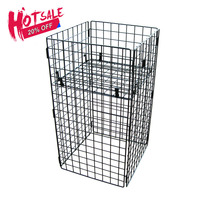 Présentoir d'épicerie sur mesure pour support de boutique bacs de vente au détail benne basculante en fil métallique pliable présentoir de bacs de vente au détail cage de promotion