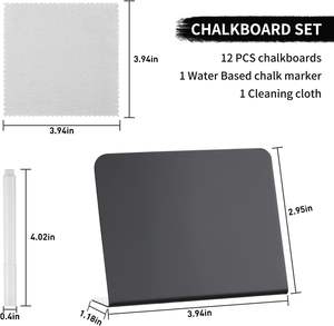 Mini letreros <span class=keywords><strong>de</strong></span> <span class=keywords><strong>pizarra</strong></span> personalizados para alimentos, letreros <span class=keywords><strong>de</strong></span> tiza negra pequeña <span class=keywords><strong>de</strong></span> PVC con soporte para tablero <span class=keywords><strong>de</strong></span> mensajes - Product Image 2