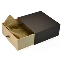 Boîte cadeau élégante personnalisée en carton rigide bicolore, surface mate carrée, boîte d'emballage en papier