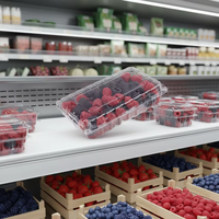 Boîtes d'emballage transparentes en plastique pour fruits frais (myrtilles, cerises, fraises) – 125g et 500g