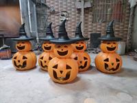 Sculpture géante de citrouille d'Halloween en résine (Art populaire moderne) - Décoration intérieure/extérieure